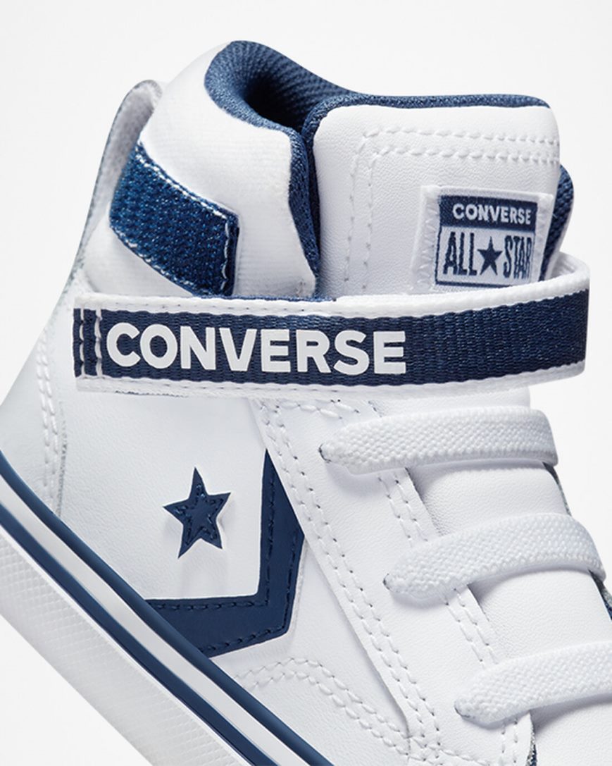 Tenisi Inalti Baieti Converse Pro Blaze Curea Easy-On Varsity Club Albi Bleumarin Albi | RO SHTCP601